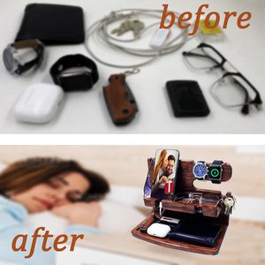 Regalos Yukmin <span class=keywords><strong>para</strong></span> hombres, mujeres, papá, marido, novio, teléfono <span class=keywords><strong>de</strong></span> madera, estación <span class=keywords><strong>de</strong></span> acoplamiento, organizador, <span class=keywords><strong>Ideas</strong></span> <span class=keywords><strong>de</strong></span> regalo - Product Image 2