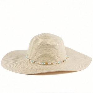 New Women's Large Brim Sunshade <b>Straw</b> Hat Vacation Raffia <b>Straw</b> Trilby Travel Beach Hat Sun Hat for Women - Product Image 3