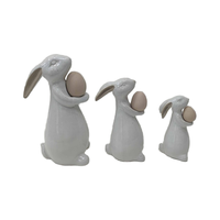 Ensemble de table à manger d'extérieur pour les décorations de fête des enfants de Pâques avec lapin en céramique cadeaux de Pâques décoratifs