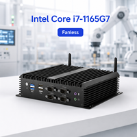 Mini PC sans ventilateur, Intel Iris Xe UHD 620 Graphics, 6 ports RS485, VGA, ordinateur embarqué pour projets de contrôle industriel, fourniture OEM