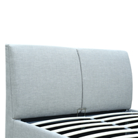 Lit double design moderne Willsoon avec rangement tête de lit rembourrée souple cadre en bois pour le salon