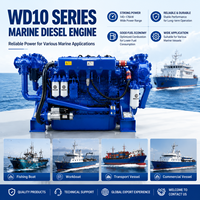 Moteur diesel marin turbocompressé SCDC Weichai WD10C240-18 176 kW 240 CV 1800 tr/min pour bateaux et navires commerciaux