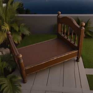 Rustiek Houten Huisdierenbed Met Latten Hoofdeinde | Multi - Finish (Distressed/Classic), Stevig Voor Kleine Huisdieren, Buitendecor - Product Image 4