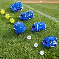 Gants de baseball en cuir de vachette de 12 pouces pour lanceur, en cuir de porc et PU, pour adultes et enfants, bleus, pour softball, vente en gros