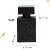 Flacon de parfum rectangulaire de 30 ml et 50 ml avec bouchon à vis recyclable, diffuseur à bâtonnets, flacon vide en verre personnalisé, 6 couleurs mélangées