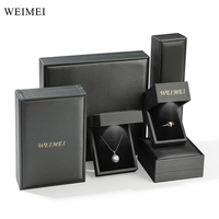 WIEMEI cuir de qualité supérieure nouveau style anneau collier bijoux emballage solide en gros logo personnalisé LED boîte de collier