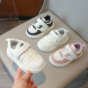 2024 nouveau Style garçons filles sport baskets blanc cuir Surface velours pour automne hiver petits enfants grande taille en gros - Product Image 5