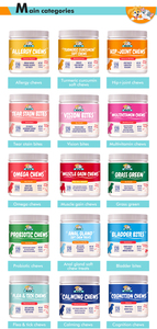 Complément alimentaire <span class=keywords><strong>pour</strong></span> chiens Omega 3 15 en 1 Probiotiques <span class=keywords><strong>pour</strong></span> la santé de la peau, du pelage, de l'immunité et de l'intestin, multivitamines sous forme de friandises molles - Product Image 2