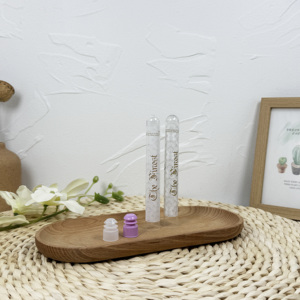 YJ Clear 8ml 12*100mm Fond rond PS pour tube avec liège en bois ou en plastique - Product Image 1