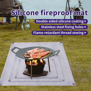 Alfombrilla ignífuga para exteriores de 47*47cm para barbacoas, estufas y uso en camping - Product Image 5