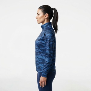 Women's Camo <b>mock</b> necks <b>Turtleneck</b> Long Sleeve Sweatshirt Regular Fit Quick Dry Knitted Polyester sublimated <b>mock</b> sweaters bulk - Product Image 6