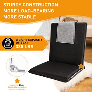 <span class=keywords><strong>Silla</strong></span> de Meditación Plegable con Funda de Lino Lavable, <span class=keywords><strong>Silla</strong></span> de Piso Ajustable en 14 Posiciones con Respaldo - Product Image 3