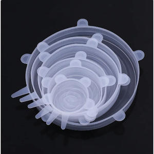 Juego de 6 Tapas de Silicona de Grado Alimenticio para Tazones, Transparentes, Aislantes, Resistentes al Calor, Conductivas del Calor, para Almacenamiento de Alimentos en el Hogar - Product Image 1