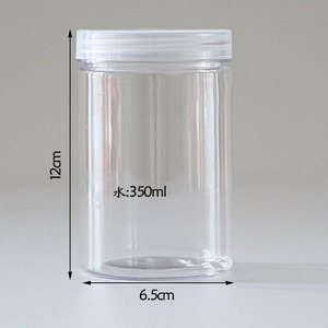 Transparent 65mm PET <strong>Plastic</strong> 350ml <strong>Jar</strong> for Food for <strong>Sweet</strong> Fruit Flavor Snacks Vitamin Candy Cookie &amp; Lotion Packaging - Product Image 2