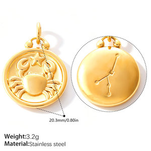 เครื่องประดับสแตนเลสสตีล 316L ชุบทอง 14k 18k แบบกำหนดเอง พร้อมจี้รูปจักรราศีสำหรับทำสร้อยข้อมือ สร้อยคอ และเครื่องประดับ - Product Image 6