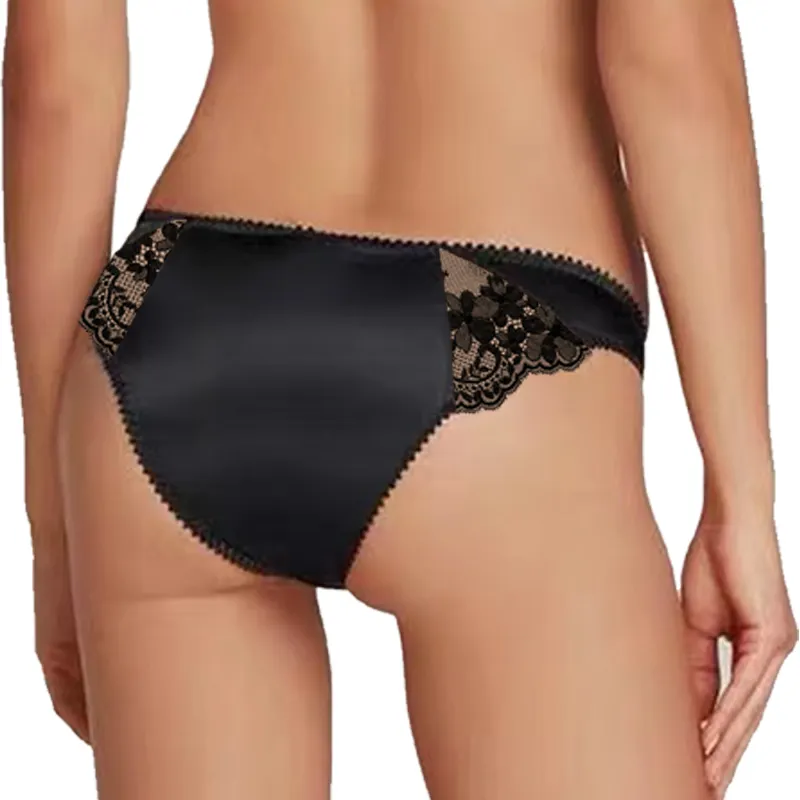 2024 nuovo prodotto di colore nero Brief set donna floreale ricamano Sexy Lingerie Shopping