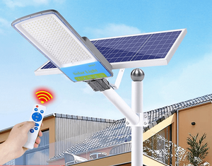 ระบบไฟ<span class=keywords><strong>ถนน</strong></span>โซลาร์เซลล์ LED กลางแจ้ง 100W-400W IP66 ใช้พลังงานแบตเตอรี่ สำหรับ<span class=keywords><strong>ถนน</strong></span> แสง 6000K แสงกลางวัน ควบคุมด้วยรีโมท รับประกัน 3 ปี - Product Image 4