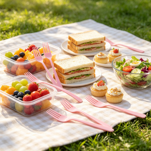 Vente en gros, Nouveauté, Offre Spéciale : Fourchettes jetables en plastique <span class=keywords><strong>rose</strong></span>, robustes et durables, pour mariages, réceptions, traiteurs, pique-niques et usage quotidien - Product Image 4