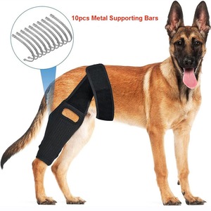 Genouillère pour chien durable améliorée avec rubans de barre de support en métal motif solide collier de jambe arrière stabilisateurs latéraux et éclairage - Product Image 2