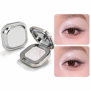 Paleta de sombras de ojos individuales al por mayor con etiqueta privada, estuche metálico plateado, brillo brillante, maquillaje de ojos monocromático, <span class=keywords><strong>precio</strong></span> al por mayor - Product Image 1