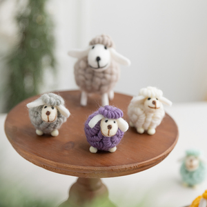 New <b>Christmas</b> Minimalist Aesthetic Felt Cute Little Cotton Sheep Desktop Ornaments Creative Gifts Plush Poked Home <b>Decorations</b> - Product Image 4