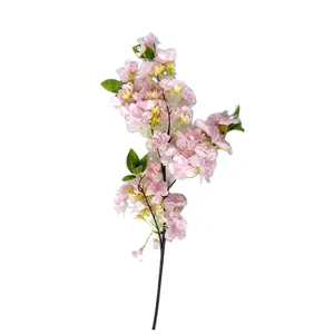 New Fashion Real Touch Long Silk Artificial Flowers Cherry Blossom Branches For Wedding Table Decoration