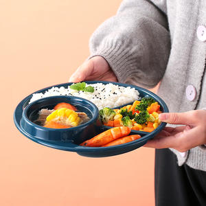 Juego de vajilla para niños, cafetería japonesa reductora de grasa, tres platos divisorios, plato de desayuno para niños - Product Image 4