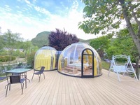 Maison de jardin modulaire préfabriquée en PC transparente, écologique, imperméable, pour l'extérieur, avec un toit en forme de ciel étoilé, à une seule couche, pour toutes les saisons