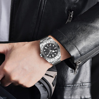 Pour LOBINNI dernière montre pour hommes entièrement automatique Seiko Young pour montre patron bracelet en acier inoxydable Logo de Style d'affaires classique