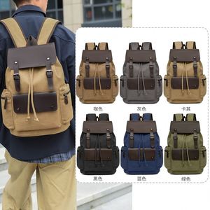 2026 Men's High Quality Canvas Laptop <b>Backpack</b> <b>Large</b> Capacity Leisure Business Schoolbag Youth Fashion College Travel Sport Bag - Product Image 2