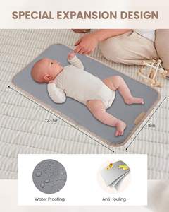 Sac à langer léger en nylon avec plusieurs poches et matelas à langer intégré pour les besoins quotidiens de voyage et de cadeaux des mamans - Product Image 5