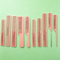 Peigne en résine antistatique résistant à la chaleur, peigne à queue de rat double face avec échelle graduée pour la coiffure en salon de coiffure