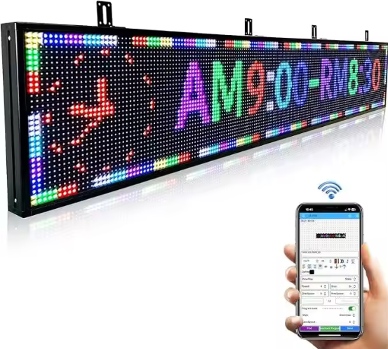 WiFi USB Programmable Scrolling LED Message Board Stores Full-color Text Images Animated Displays Outdoor/Indoor Use High
