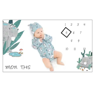 Muslin Tree <strong>Milestone</strong> Monthly <strong>Blanket</strong> Double Sided Baby <strong>Milestone</strong> Baby Swaddling <strong>Blanket</strong> - Product Image 2