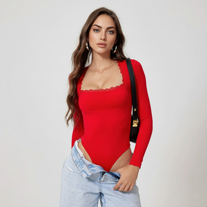 Damen Sommer Sexy Strick Maßgeschneiderte Workout Gym Activewear Langarm Eng Anliegender Yoga Tanz Sport Einteiler Schlankmachender <span class=keywords><strong>Jumpsuit</strong></span> Einfarbig - Product Image 2