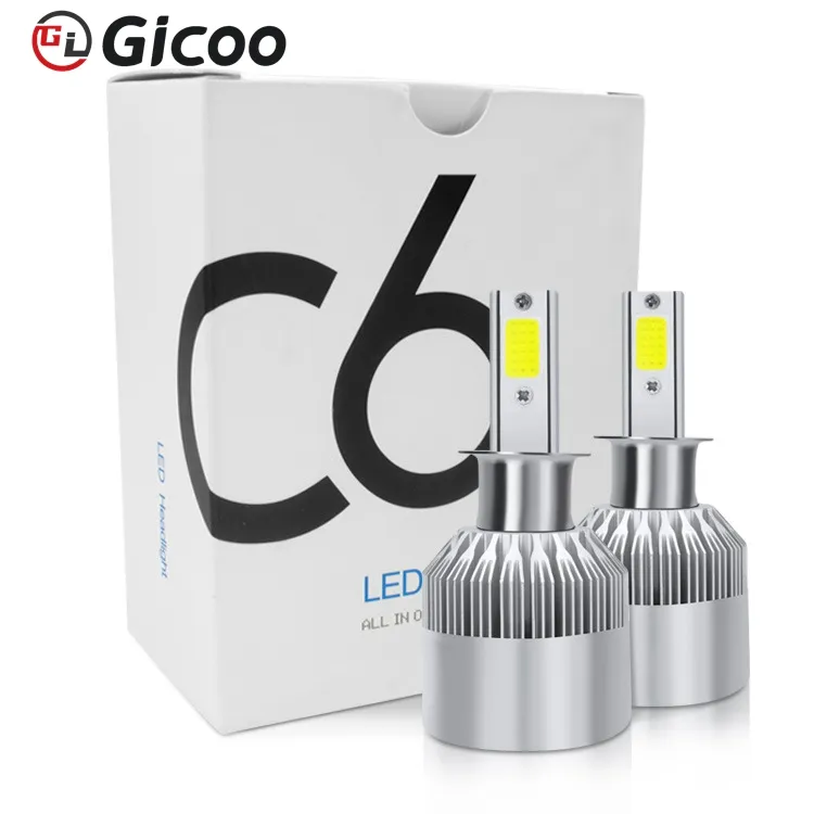 Vente en gros, phare de voiture C6 LED H1 H3 H7 H4 H11 9005 9006 LED phare 36W led ampoules C6