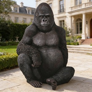 Statue de gorille grandeur nature en résine de fibre de verre, statues d'<span class=keywords><strong>animaux</strong></span> africains, sculpture de singe, <span class=keywords><strong>animaux</strong></span> de la jungle pour accessoires - Product Image 2
