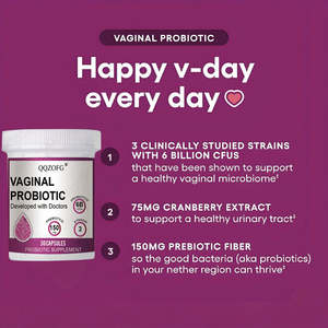 膣内プロバイオティクス60億CFU、臨床的に研究された3株とクランベリーエキス配合、pHバランスと尿路の健康をサポート - Product Image 2