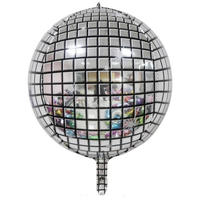 Ballon sphérique gonflable 4D géant en aluminium argenté de 22 pouces pour anniversaire, mariage, fête, Saint-Valentin - Vente en gros