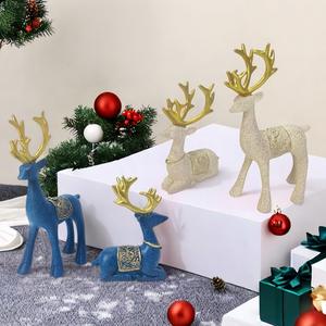 Escultura de Resina Epoxi Creativa con Diseño Abstracto de Pareja de Ciervos Navideños Chinos, Decoración para el Hogar, Librería, Porche, Regalo de Inauguración de Casa, Regalo Navideño - Product Image 3