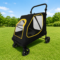 Poussette de luxe robuste pour chiens et chats de grande taille, pliable, avec roues en EVA, poignée confortable et réglable, toutes saisons, 50 kg