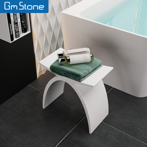 Modern White Solid Surface <strong>Stool</strong> <strong>for</strong> Home Indoor Use <strong>Bathroom</strong> Shower Kitchen Bedroom Living Room Artificial Use Bench Seat Chair - Product Image 3