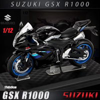 1:12 échelle Suzuki GSXR1000 moulé sous pression en métal modèle alliage moto roues mobiles roue avant volant ornement jouet pour moteur