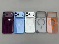 Coque de téléphone antichoc magnétique avec support d'objectif transparent et support de cadre d'appareil photo anti-chute pour iPhone 17 18 Pro Max – Vente en gros