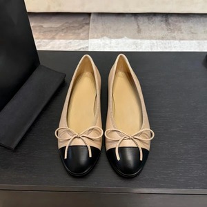 Zapatos de Mujer de Diseño, Bailarinas de Cuero Genuino, Versátiles, Planos, con Tacón Bajo, Suela Antideslizante y Lazo Decorativo - Product Image 1