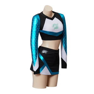 Disfraz de animadora Maddie 2025, uniforme de <span class=keywords><strong>porristas</strong></span> escolares de manga larga, vestido elegante <span class=keywords><strong>para</strong></span> mujer - Product Image 4
