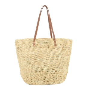 <span class=keywords><strong>Sac</strong></span> fourre-tout en paille de <span class=keywords><strong>raphia</strong></span> naturel crocheté à la main pour la plage d'été - Product Image 1