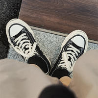 Nouveauté - Chaussures en toile noires de haute qualité pour l'hiver, baskets à plateforme à semelle épaisse, unisexes, respirantes, motif à carreaux