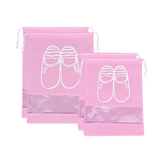 Promotional Factory Custom Clear Window DustCover Pouch Purse Dust Bags Drawstring Dust Bag Shoes