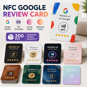 Tarjeta NFC Personalizada de Fábrica, Resistente al Agua, Programable, Ntag213 Ntag215 Ntag216 13.56mhz, con Código QR para Reseñas de Google - Product Image 1